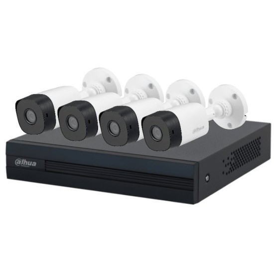 Kit de Vigilancia Dahua DHT0250010 - 4 Canales - 4 Cámaras CCTV - 4 Rollos Siamés - Fuente de Poder - DHT0250010