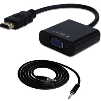 Convertidor BRobotix 110964N - HDMI a VGA + Audio - Negro - 110964N