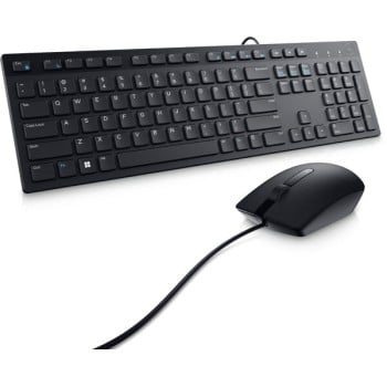 Kit Teclado y Mouse Dell KM300C - Alámbrico - USB - Español - Negro - 580-AKKW