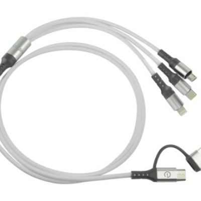 Cable de Carga Easy Line EL-994329 - Micro-USB/Lightning/USB C - 3A - 1.2Mts - Plata - EL-994329