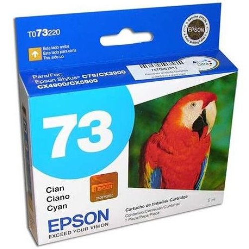 Cartucho de Tinta Epson Cian Original Modelo T073220-AL para Impresoras Serie 73 Cartucho de Tinta Epson Cian Original Modelo T073220-AL para Impresoras Serie 73