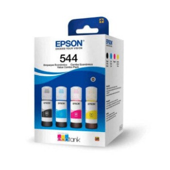 Tinta Epson T544 - 4 Botellas - Negro - Cian - Magenta - Amarillo - 65ML - T544520-4P