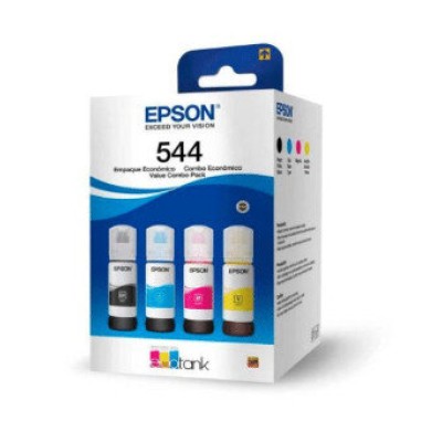 Tinta Epson T544 - 4 Botellas - Negro - Cian - Magenta - Amarillo - 65ML - T544520-4P