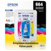 Tinta Epson T664 - 3 Botellas - Cian - Magenta - Amarillo - 70ML - T664520-3P Tinta Epson T664 - 3 Botellas - Cian - Magenta - Amarillo - 70ML - T664520-3P
