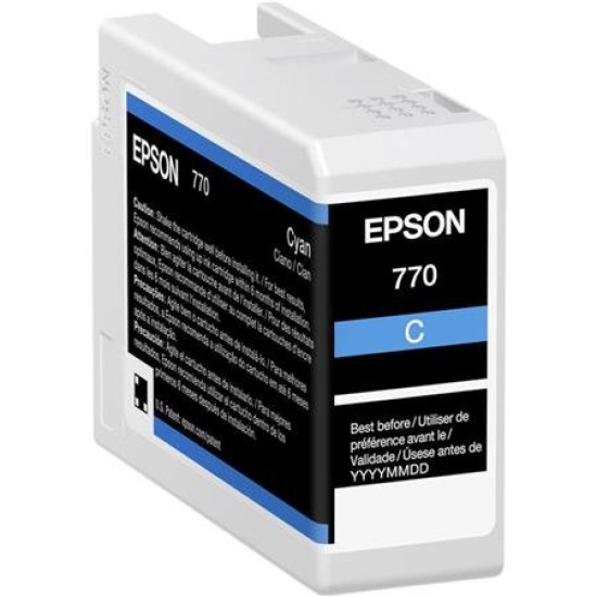 Tinta Epson UltraChrome PRO10 T770 - Cian - 25ml - T770220