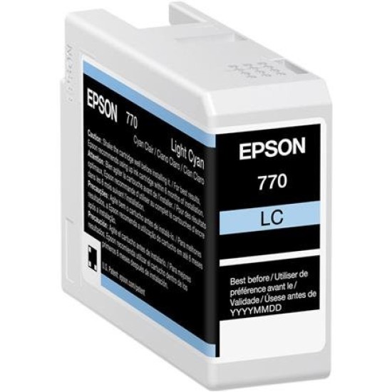 Tinta Epson UltraChrome PRO10 T770 - Cian Claro - 25ml - T770520