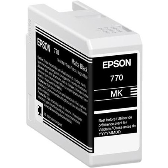 Tinta Epson UltraChrome PRO10 T770 - Negro Mate - 25ml - T770820