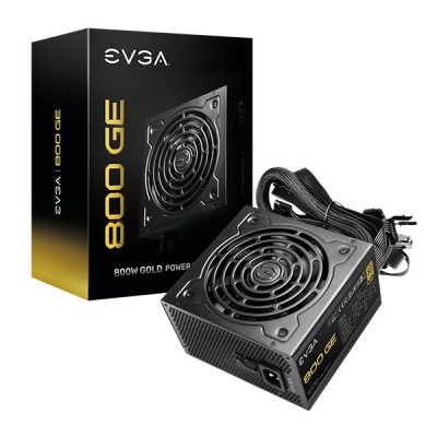 Fuente de Poder EVGA 800 GE - 800W - ATX - 24 Pin - 8 SATA - 80 PLUS Gold - 200-GE-0800-V1