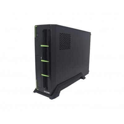 Gabinete Evotec Aruba Slim - M-ATX - Fuente 600W - Negro/Verde - EV-1010