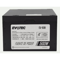 Fuente de Poder Evotec EV-500 500W ATX para PC con Conectores SATA y Molex