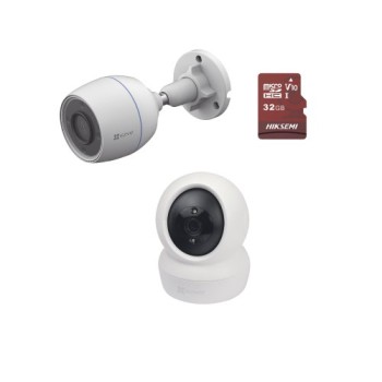 Kit de Vigilancia EZVIZ 2 Cámaras Seguridad Full HD con MicroSD 32GB Modelo C6N-CSH3C/KM1