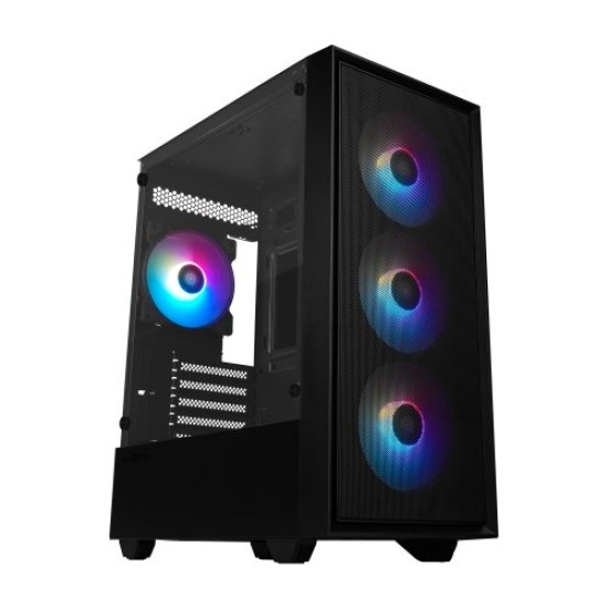 Gabinete Gamer Game Factor CSG503 - Mini Torre - Micro ATX/Mini ATX - 4x Ventiladores - Panel Lateral - CSG503-BK