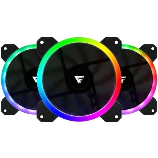 Kit de Ventiladores Game Factor Optical - 120mm - 12V - 1500 RPM - RGB - FKG400