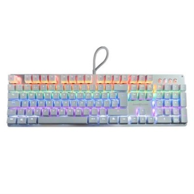 Teclado Gamer Game Factor KBG400 - Alámbrico - Blanco - LED - KBG400-WH-RD