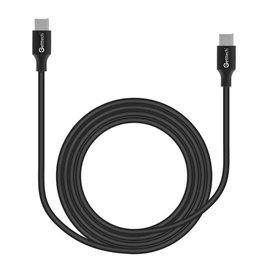Cable USB-C Getttech - 2m - Macho - Negro - GCU-UCQC-01