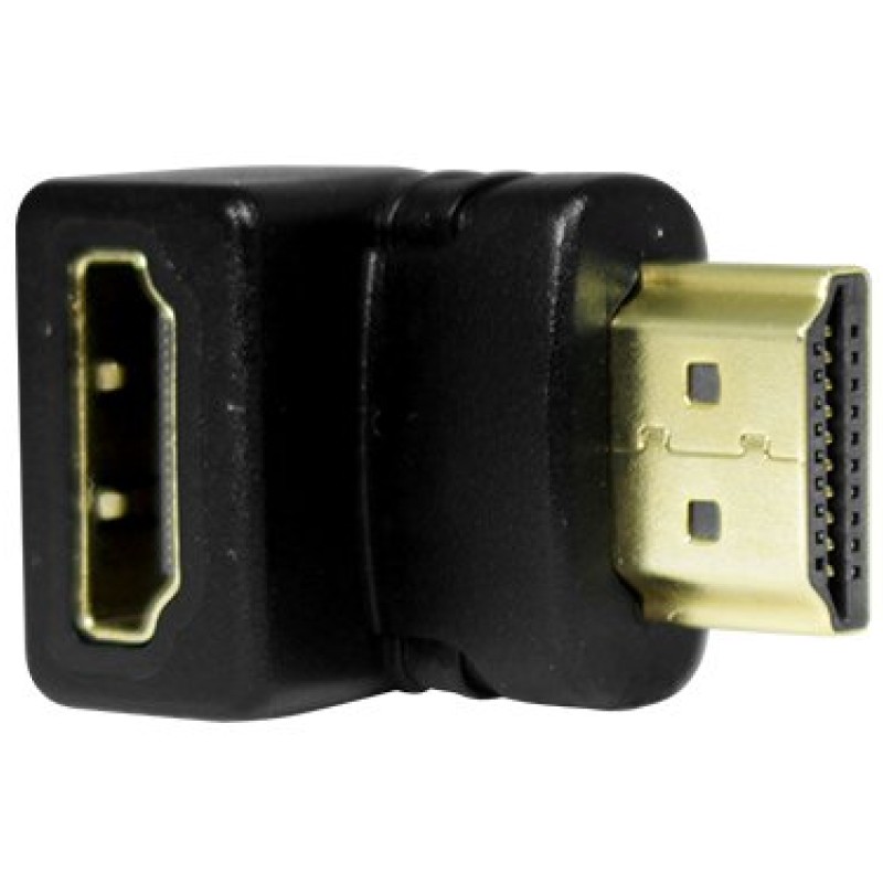 Adaptador GHIA ADAP-6 - HDMI Macho a HDMI Hembra - Angulo Derecho - 90º - Negro - ADAP-6