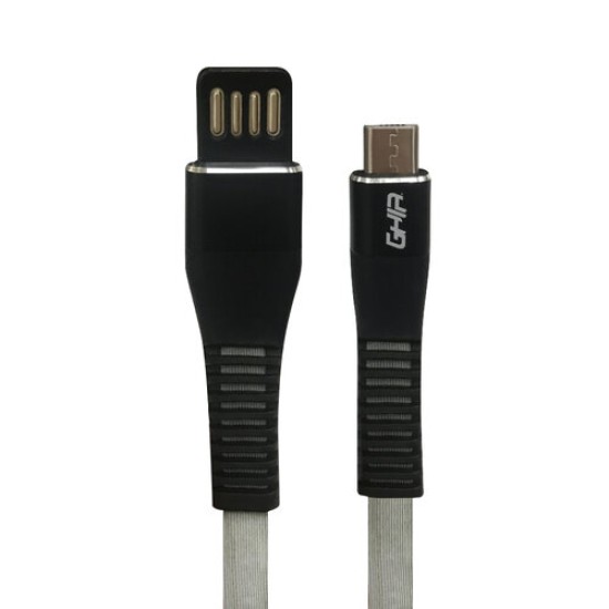 Cable Micro USB GHIA GAC-200NG - 1m - Gris/Negro - GAC-200NG