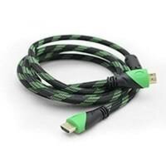 Cable HDMI GHIA GCB-022 - Macho - 2 Metros - 4K - Negro/Verde - GCB-022