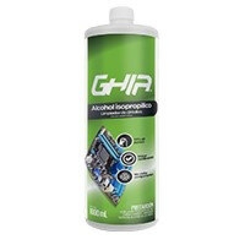 Alcohol Isopropílico GHIA 1 Litro para Limpieza y Desinfección Modelo GLS-013