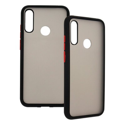 Funda GHIA HUA-Y6S-C1-N - Humo Semitransparente - Borde Negro - Para Huawei Y6s - HUA-Y6S-C1-N