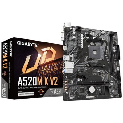 Tarjeta Madre Gigabyte A520M K V2 - Socket AM4 - 2xDDR4 - 2133/3866/5100 MHz - HDMI - USB 2.0 - USB 3.2  - Micro ATX   - A520M K V2