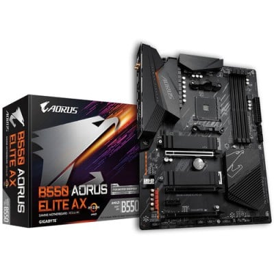 Tarjeta Madre Gigabyte B550 AORUS ELITE AX - Socket AM4 - 4xDDR4 - 2133/3200/4266(O.C.) MHz - HDMI - DisplayPort - USB 2.0/3.2 - ATX - B550 AORUS ELITE AX