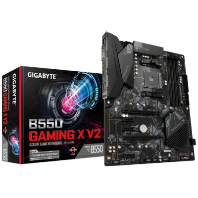 Tarjeta Madre Gigabyte B550 GAMING X V2 - Socket AM4 - 4xDDR4 - 2133/3200/4400(O.C.) MHz - HDMI - DVI-D - USB 2.0/3.2 - ATX - B550 GAMING X V2