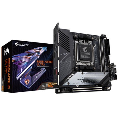 Tarjeta Madre Gigabyte B650I AORUS ULTRA - Socket AM5 - 2x DDR5 - 4400/5200/6400(OC) MHz - HDMI - DisplayPort - USB 3.2/2.0 - Mini ITX - B650I AORUS ULTRA