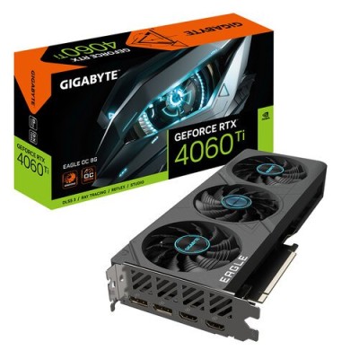 Tarjeta de Video Gigabyte GeForce RTX 4060 Ti EAGLE OC 8G - 8GB - 128-bit - PCI-E 4.0 - GDDR6 - HDMI - DisplayPort  - GV-N406TEAGLE OC-8GD