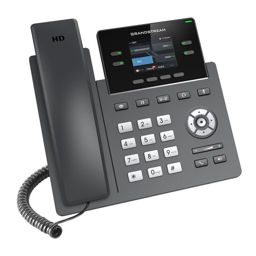 Teléfono IP Grandstream GRP2612P - 2 Líneas - PoE - Negro - Pantalla 2.4"
