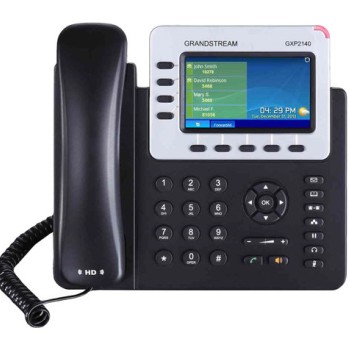 Teléfono IP Grandstream GXP2140 - 4 Líneas VoIP - Pantalla LCD 4.3" - Negro