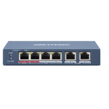 Switch HIKVISION 6 Puertos Fast Ethernet No Gestionado Modelo DS-3E0106HP-E