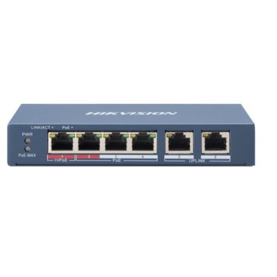 Switch HIKVISION DS-3E0106HP-E - 6 Puertos - Fast Ethernet - No Gestionado - DS-3E0106HP-E
