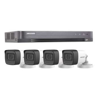 Kit de Vigilancia HIKVISION HIK5MPSLQ-KIT(B) - DVR iDS-7204HUHI-M1/S(C) 4 Canales - 4 Cámaras DS-2CE16H0T-ITFS - Fuente de Poder - Accesorios de Instalación - HIK5MPSLQ-KIT(B)