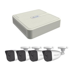 Kit de Seguridad HiLook 4 Canales con NVR y 4 Cámaras Bala 4MP Modelo KIP4MP/4B