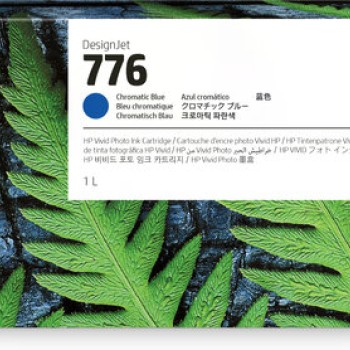 Cartucho de Tinta HP LF 776 Azul Cromático Original para DesignJet Z9+ Pro - Modelo 1XB04A