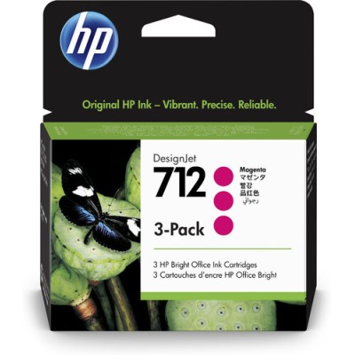 Cartucho de Tinta HP 712 - Magenta - DesignJet - Original - (3ED78A) - 3ED78A