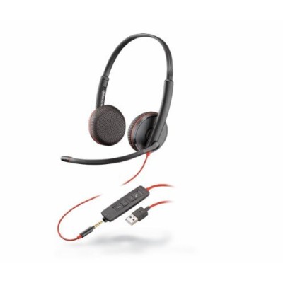 Diadema HP Blackwire 3225 - Alámbrico - USB-A - Micrófono - Negro - 80S11AA