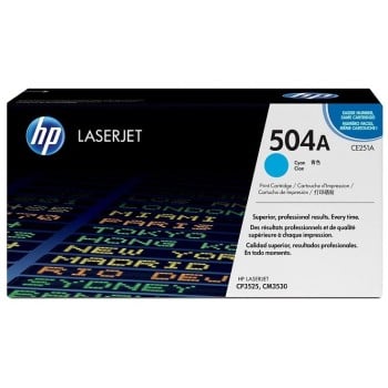 Cartucho de Tóner HP 504A Negro Original para LaserJet - Modelo CE250A