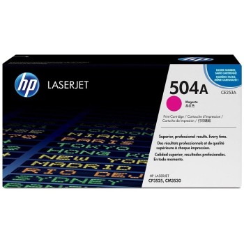 Cartucho de Tóner HP 504A Magenta Original para LaserJet - Modelo CE253A