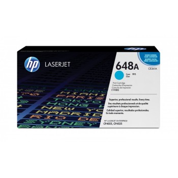 Cartucho de Tóner HP 648A - Cian - LaserJet - Original (CE261A) - CE261A