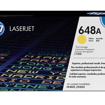 Cartucho de Tóner HP 648A Amarillo Original para LaserJet - Modelo CE262A