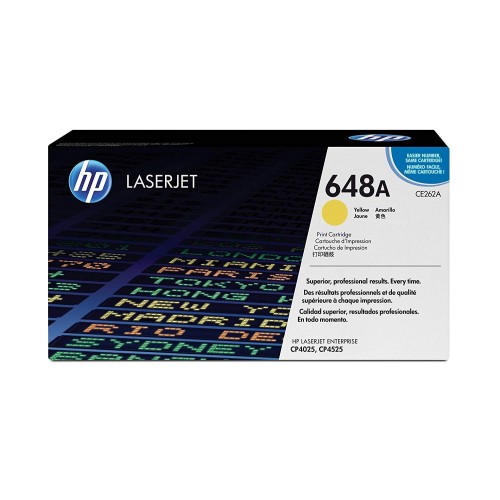 Cartucho de Tóner HP 648A Amarillo Original para LaserJet - Modelo CE262A