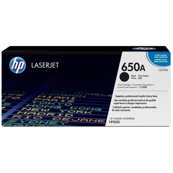 Cartucho de Tóner HP 650A Negro Original para LaserJet - Modelo CE270A