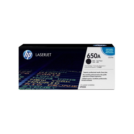 Cartucho de Tóner HP 650A - Negro - LaserJet - Original (CE270A) - CE270A