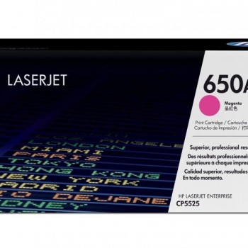 Cartucho de Tóner HP 650A Magenta Original para LaserJet - Modelo CE273A