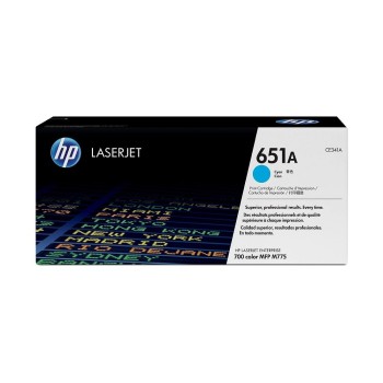 Cartucho de Tóner HP 651A Cian Original para LaserJet - Modelo CE341A