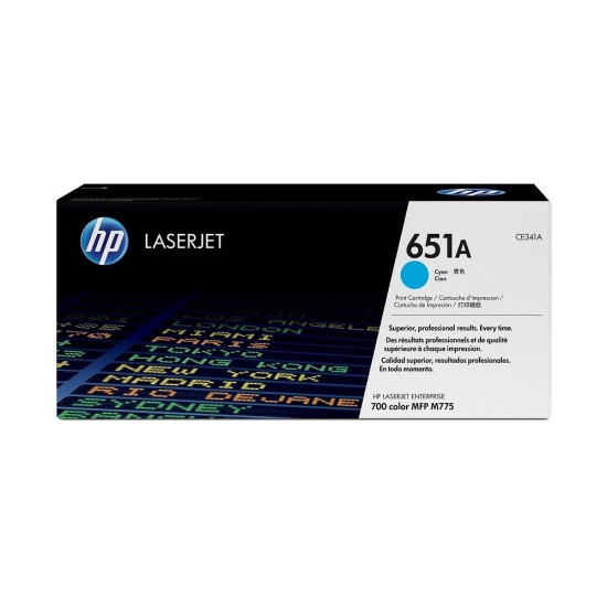 Cartucho de Tóner HP 651A - Cian - LaserJet - Original (CE341A) - CE341A