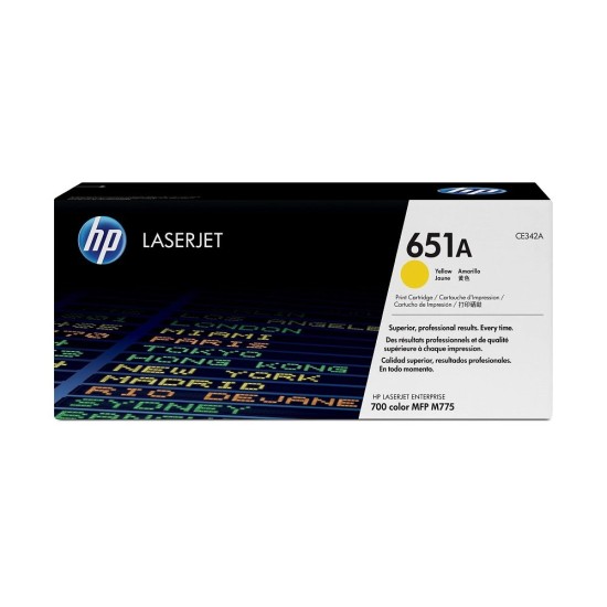 Cartucho de Tóner HP 651A - Amarillo - LaserJet - Original (CE342A) - CE342A