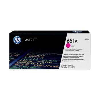 Cartucho de Tóner HP 651A Magenta Original para LaserJet - Modelo CE343A
